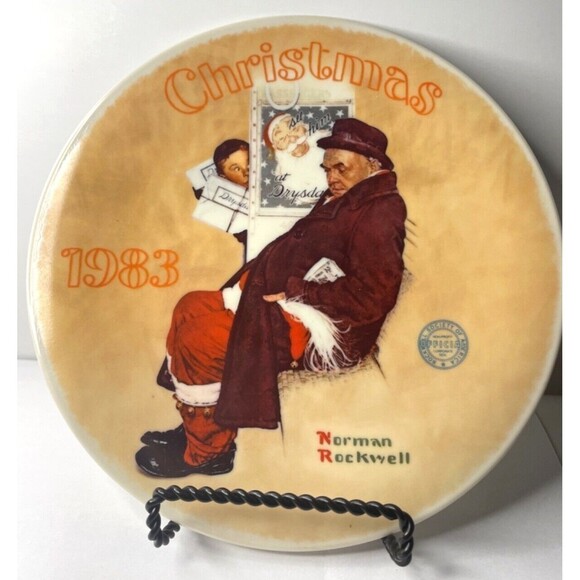 Knowles Norman Rockwell Santa in the Subway 1983 Collector Plate with COA - Picture 2 of 9